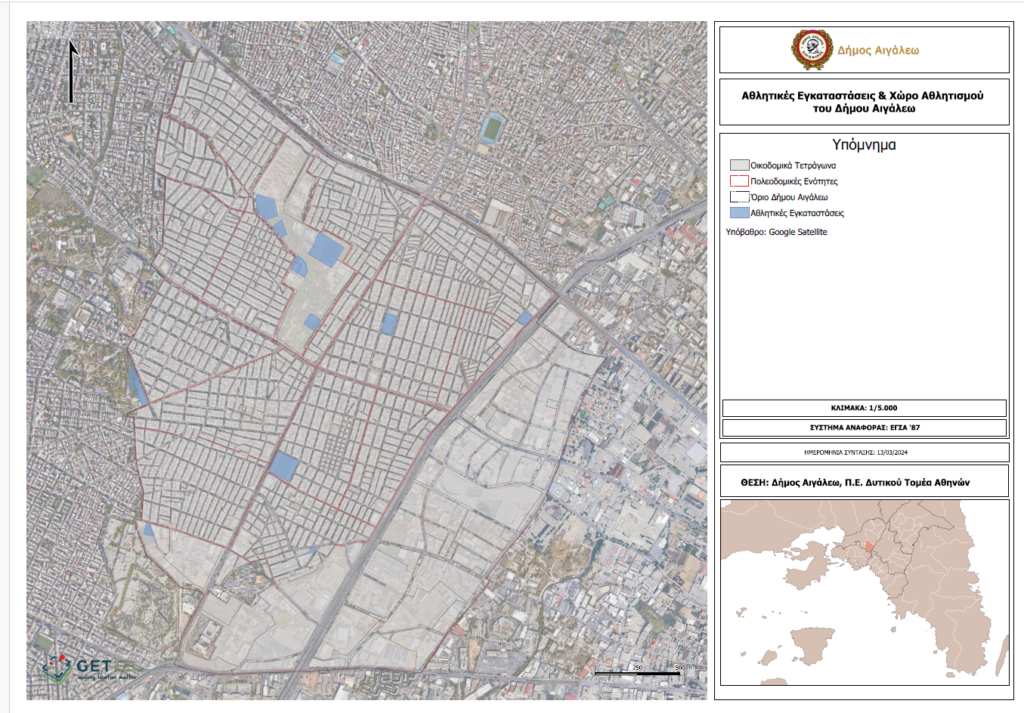 Sports facilities map